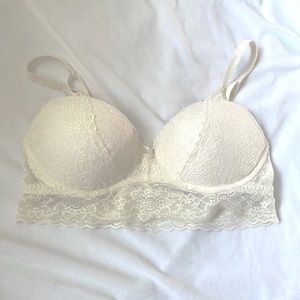 White lace bralette Pink Victoria’s Secret padded push up bra